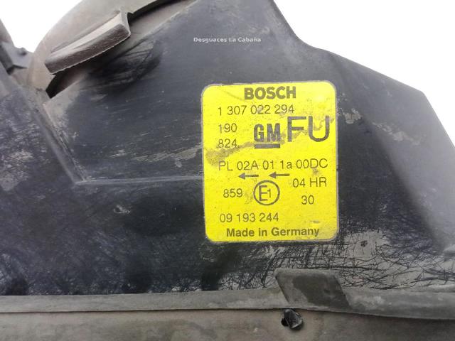 OPEL 09193244 Правая фара в наличии Украина