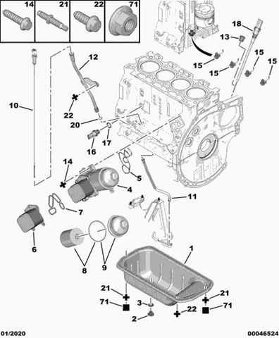 Resfriador de óleo do motor para Peugeot 207 1.4 HDI 8HZDV4TD 1103N9