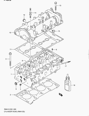 Cabeça de motor (CBC) 1110085E00 Suzuki