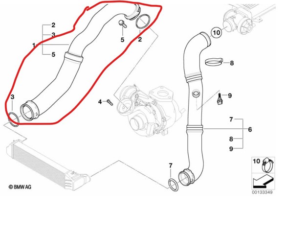 BMW 11617786865 Шланг (патрубок) интеркуллера в наличии Черновцы