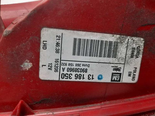 OPEL 13186350 Фонарь задний левый в наличии Одесса