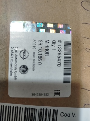 13265470 OPEL Зеркальный элемент зеркала заднего вида правого купить в Одесса