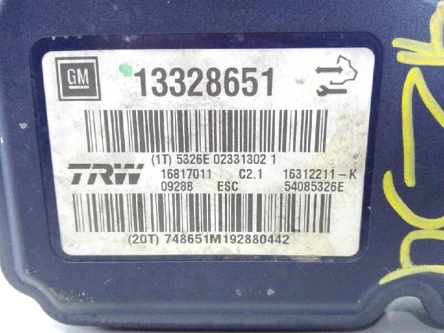 Unidade hidráulico de controlo ABS Opel Insignia G09