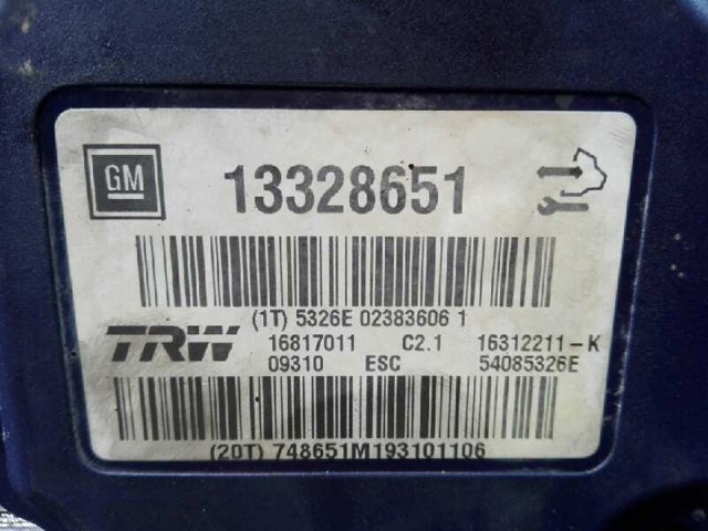 Unidade hidráulico de controlo ABS Opel Insignia G09