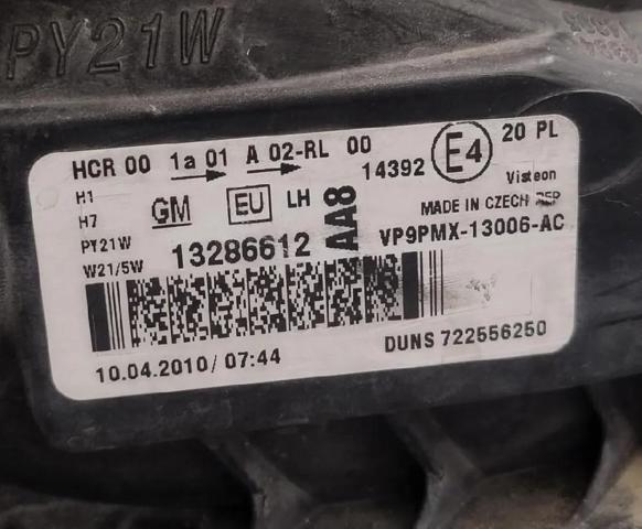 OPEL 13372335 Фара левая в наличии Сумы