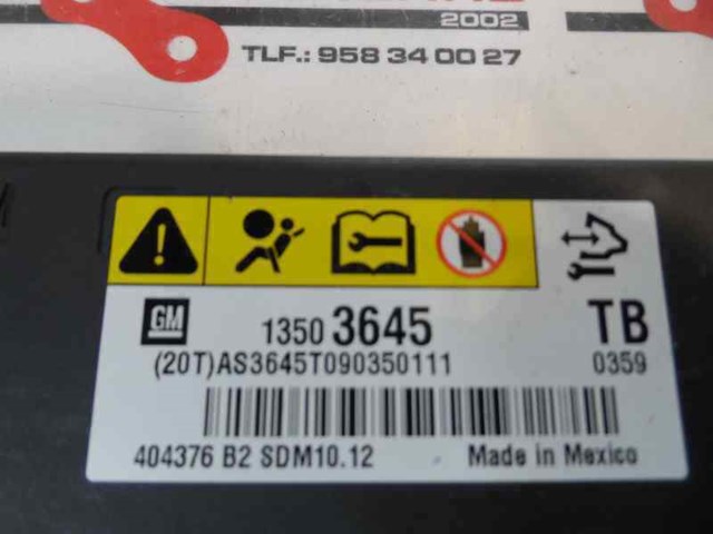 OPEL 13503645 Модуль-процессор управления подушкой безопасности (ЭБУ AIRBAG) в наличии Хмельницкий