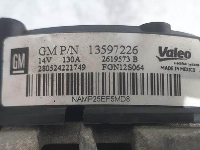 OPEL 13597226 Генератор в наличии Черновцы