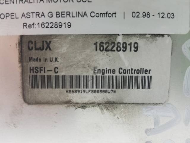 OPEL 16228919 Блок управления двигателем в наличии Ирпень
