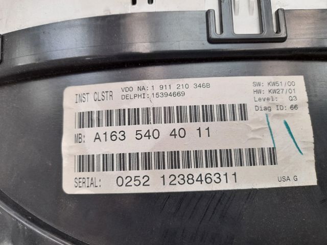 MERCEDES 1635404011 Приборная доска (щиток приборов) в наличии Днепр