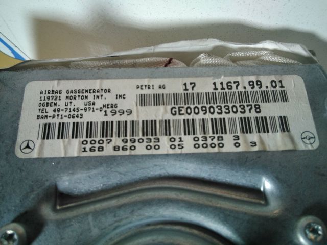 1688600005 MERCEDES Подушка безопасности пассажира купить в Тернополь