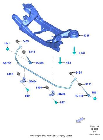 Estabilizador traseiro 1788029 Ford