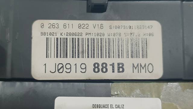 VAG 1J0919881B Панель приборов в наличии Николаев