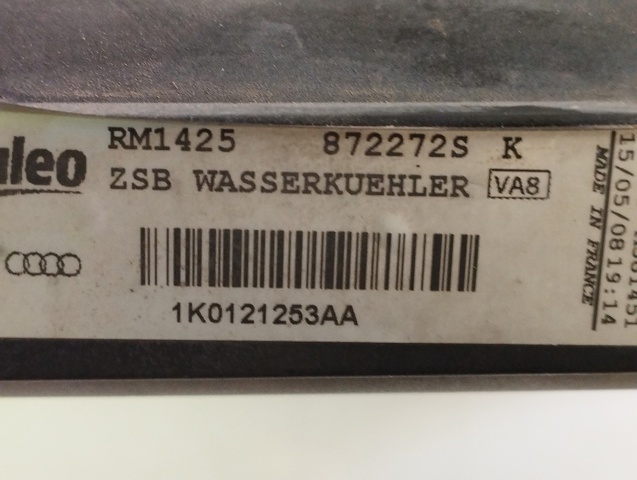 Radiador de água para Volkswagen Golf V 1.9 TDI BXE 1K0121253AA