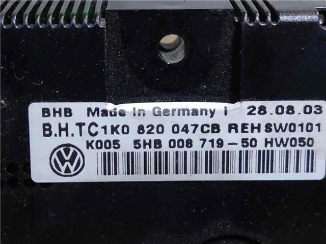 1K0820047CB VAG Блок управления режимами отопления/кондиционирования купить в Винница