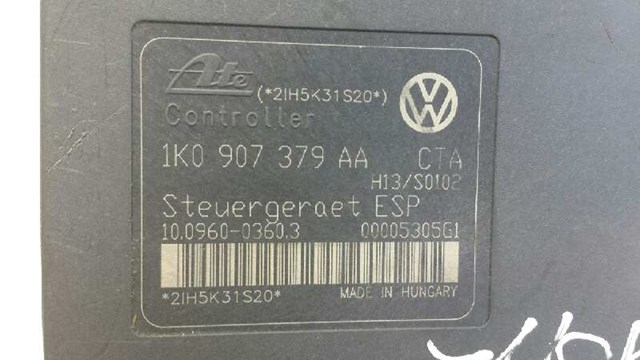 Unidade de controle ABS para volkswagen golf v (1k1) (2003-2008) 1K0907379