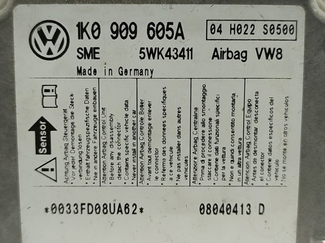 1K0909605A Модуль-процессор управления подушкой безопасности (ЭБУ AIRBAG) купить Ужгород