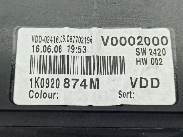 VAG 1K0920874M Приборная доска (щиток приборов) в наличии Запорожье
