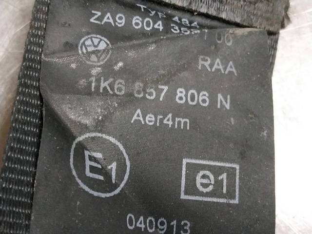 1K6857806N VAG Ремень безопасности задний правый купить в Днепр