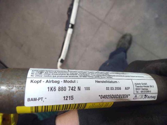1K6880742AA VAG Подушка безопасности (AIRBAG) шторка боковая правая купить в Львов