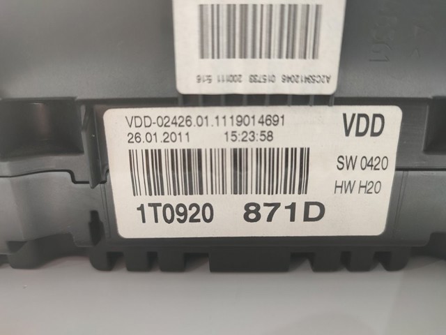 VAG 1T0920871D Приборная доска (щиток приборов) в наличии Запорожье