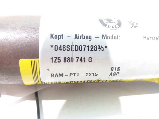 1Z5880741G Подушка безопасности (AIRBAG) шторка боковая левая купить Винница