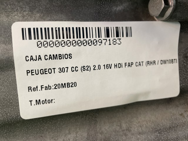 20MB20 PEUGEOT КПП в сборе (механическая коробка передач) купить в Николаев