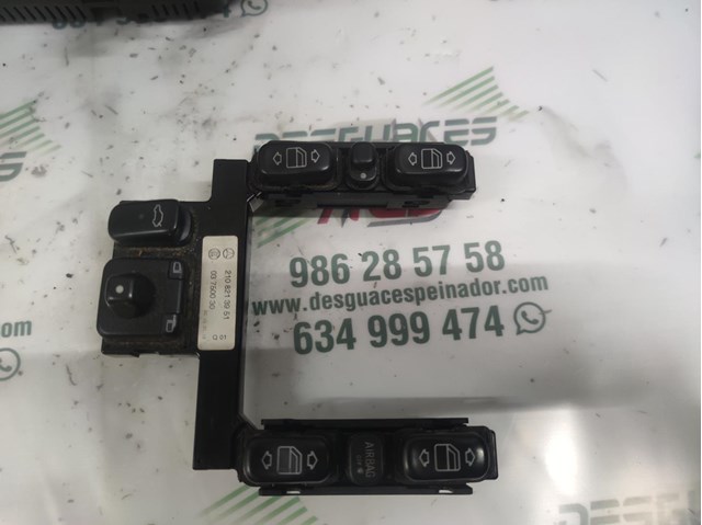 Controle do vidro dianteiro esquerdo para Mercedes-Benz E-Class E 220 CDI (210.006) 611961 2108213951