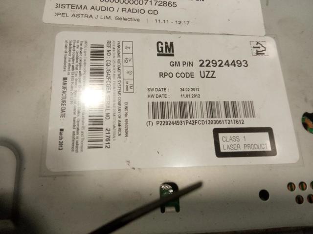 22836293 OPEL Магнитола (радио AM/FM) купить в Ужгород