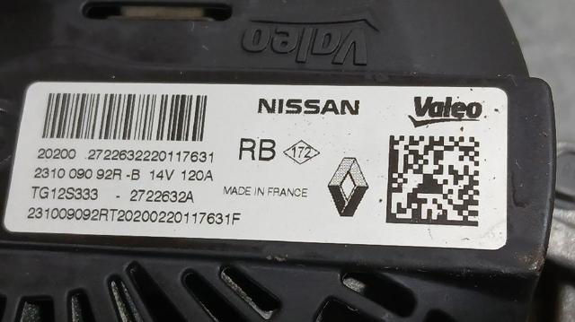 231009092R RENAULT Генератор купить в Полтава