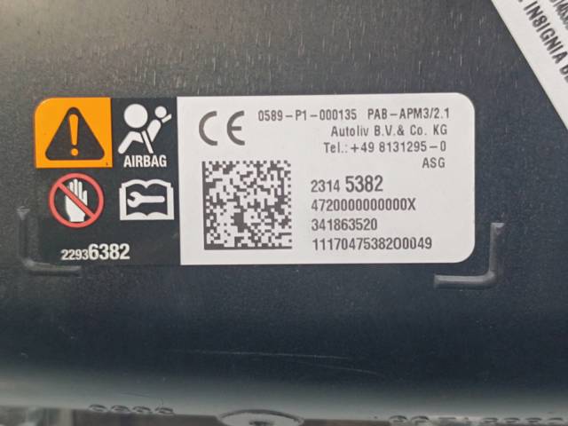 23145382 OPEL Подушка безопасности (AIRBAG) пассажирская купить в Винница