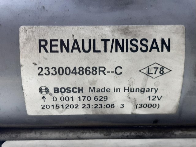 Motor de partida para Renault talisman 1.5 dci diesel fap energy / 0.15 - ... K9K648 233004868R