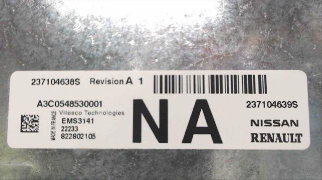 237104639S RENAULT Блок управления двигателем купить в Ирпень