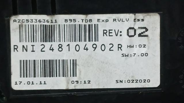 RENAULT 248104902R Приборная доска (щиток приборов) в наличии Каменское