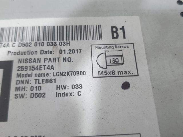 259154ET4A NISSAN Дисплей многофункциональный купить в Днепр