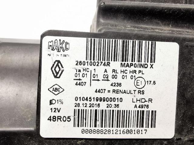 RENAULT 260100274R Фара правая в наличии Чернигов