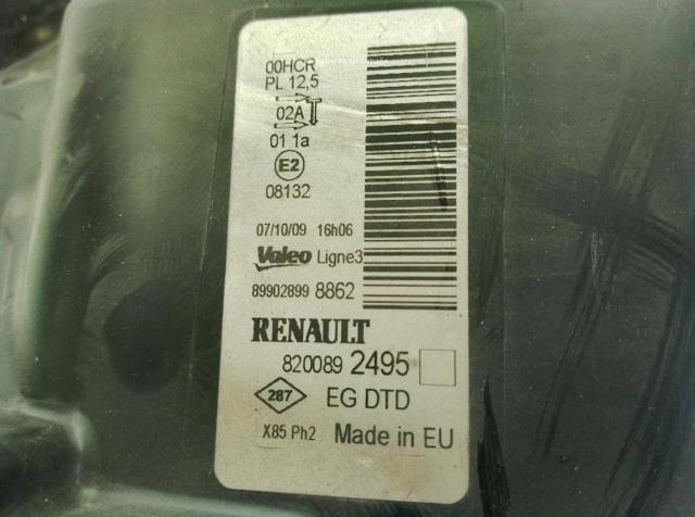 RENAULT 260104392R Правая фара в наличии Киев