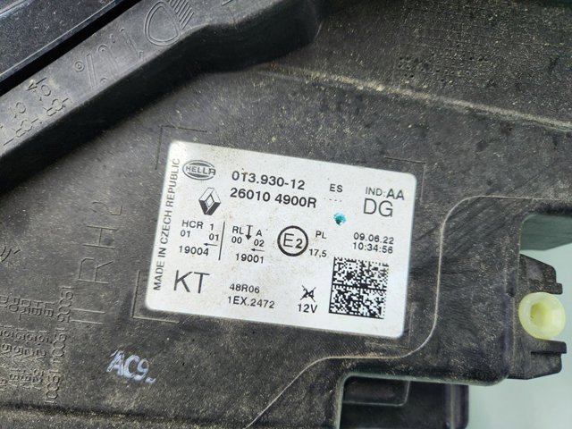 RENAULT 260104900R Правая фара в наличии Тернополь