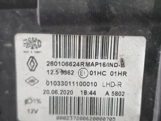 RENAULT 260106624R Фара правая в наличии Черновцы