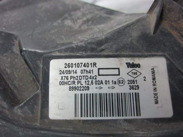 RENAULT 260107401R Фара правая в наличии Львов