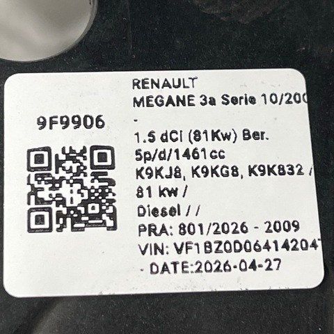RENAULT 260108719R Правая фара в наличии Киев