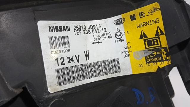 26010JD91A NISSAN Правая фара купить в Днепр
