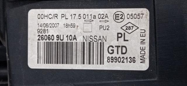 NISSAN 260609U10A Левая фара в наличии Ровно