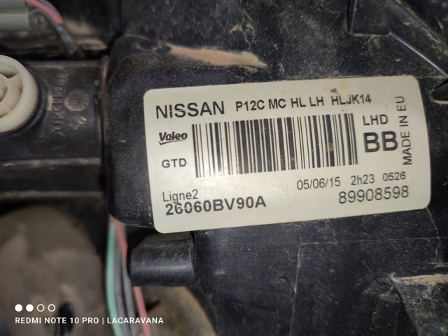 26060BV90A NISSAN Левая фара купить в Сумы