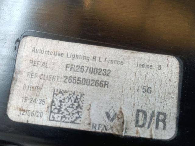 265500266R RENAULT Фонарь задний правый внутренний купить в Тернополь