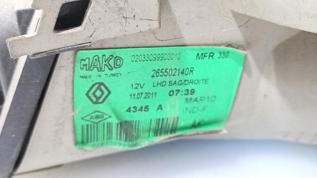 265502140R Фонарь задний правый внешний купить Львов