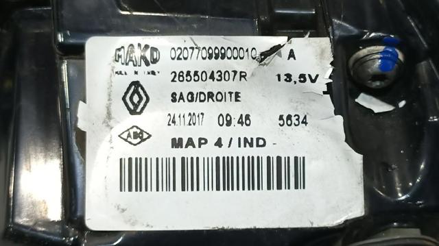 265504307R RENAULT Фонарь задний правый внешний купить в Харьков
