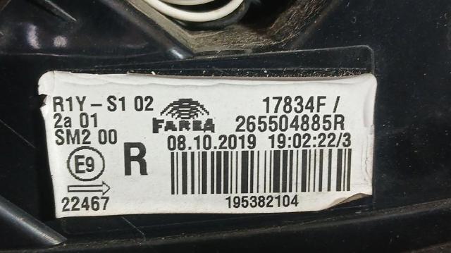265504885R RENAULT Фонарь задний правый внешний купить в Киев
