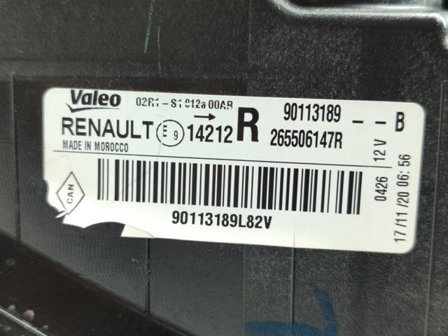 RENAULT 265506147R Задний фонарь в наличии Павлоград