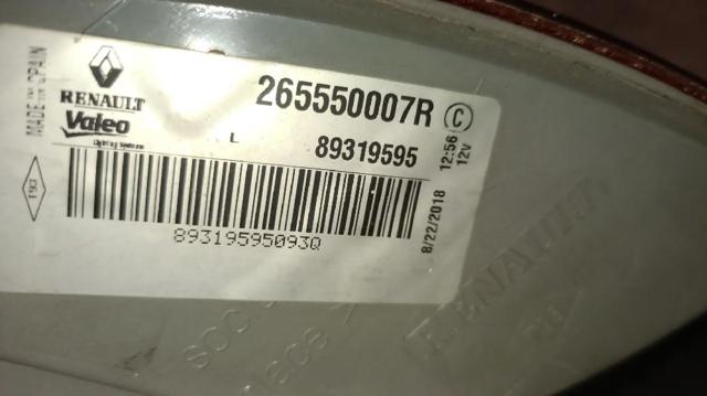 265550007R RENAULT Фонарь задний левый внешний купить в Хмельницкий