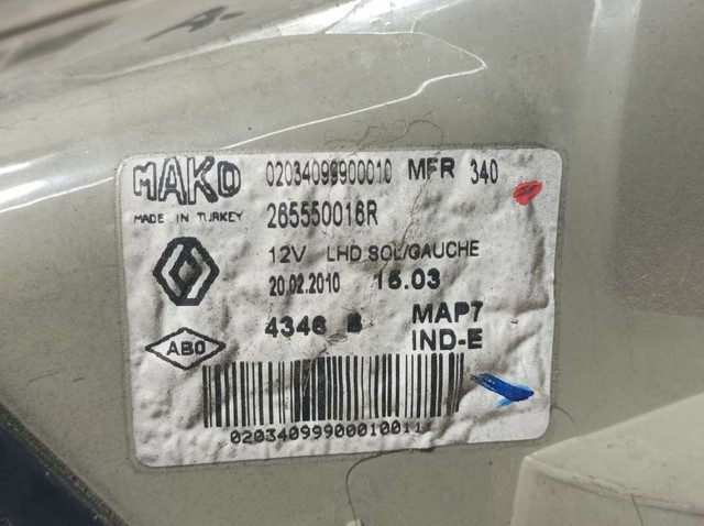 265550016R RENAULT Фонарь задний левый внешний купить в Чернигов